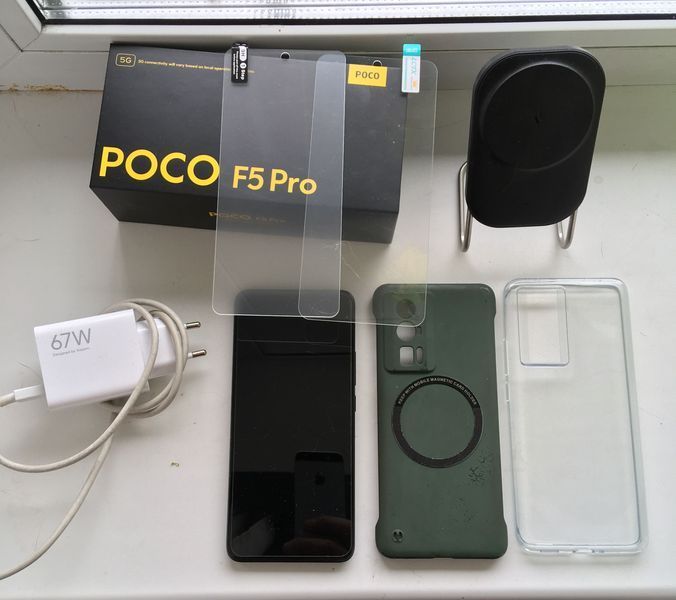 Poco F5 PRO 12+4/256 +2 скла, 2 чохли, бездротова зарядка poco f5 pro фото